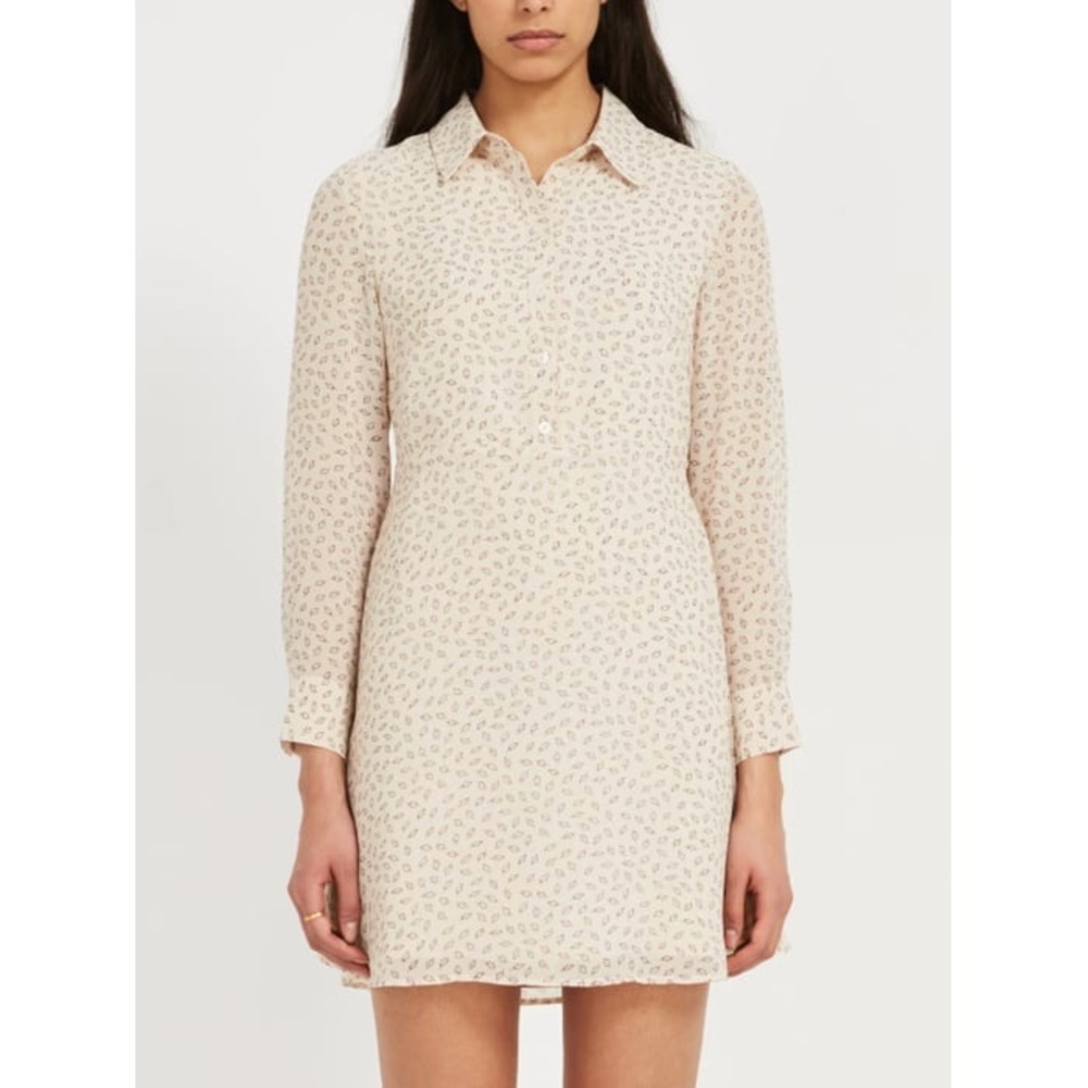 NWT Frank And Oak Printed Button Up Fit and Flare Chiffon Dress - Size Small